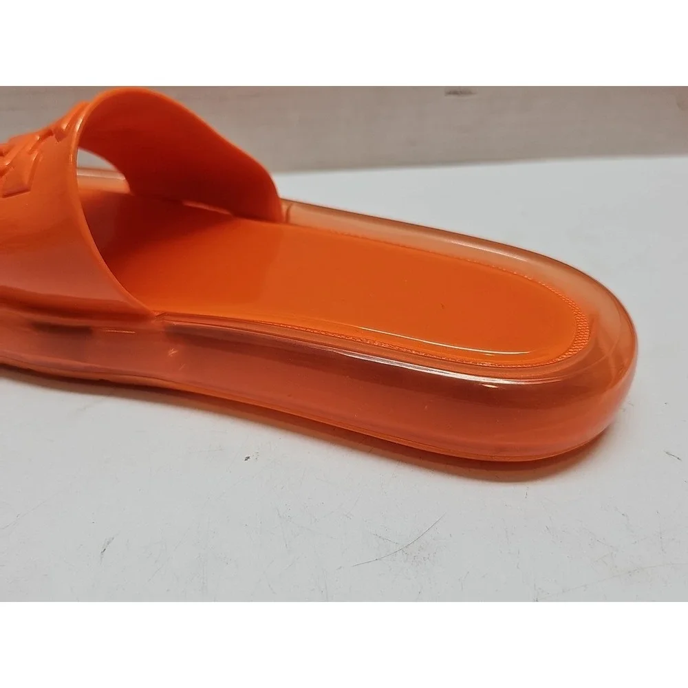 Tory Burch Bubble Jelly Slides Fluorescent Orange (Size 6B)